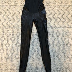 Maternity faux leather spanx leggings